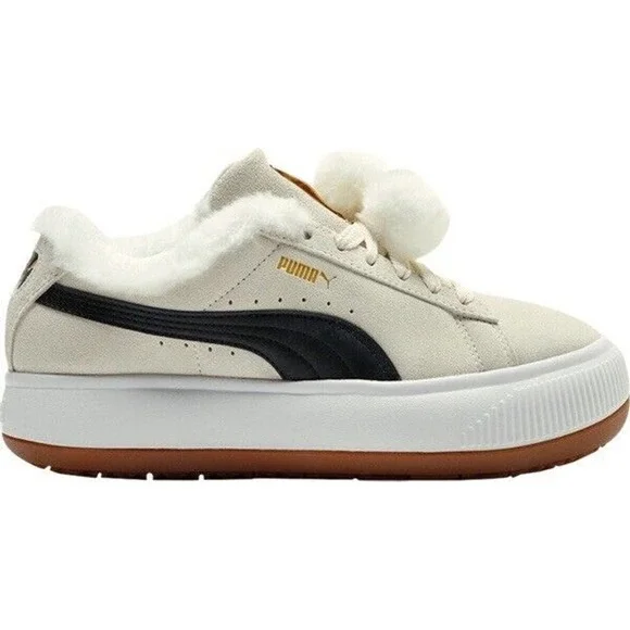 Puma Suede Mayu Faux fur Lined Whisper White Women Casual Platform
